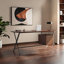 Bureau moderne en noyer avec pieds robustes en acier