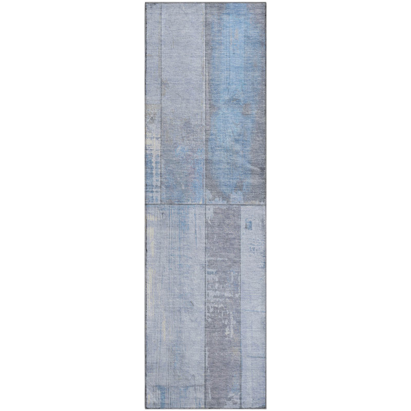Premium Machine Washable Crestover AMF1877 Geometric Rug, Runner 2'3" x 7'6"