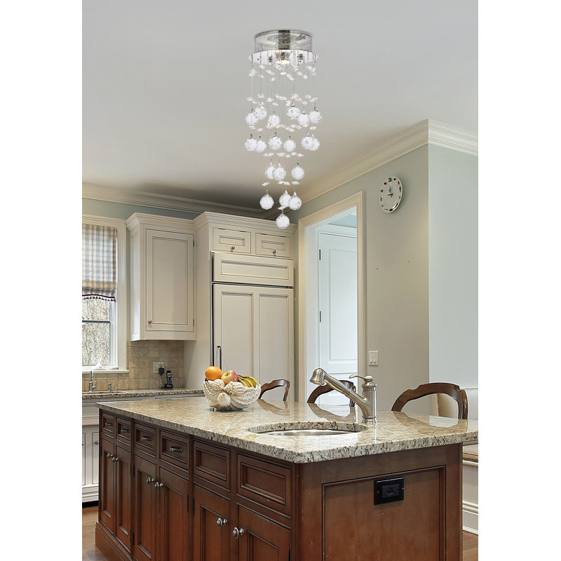 Galaxy Chrome Flush Mount with Clear Royal Cut Crystal