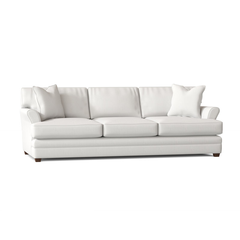 Harriss Upholstered 98'' Sofa, Classic Bleach White Twill