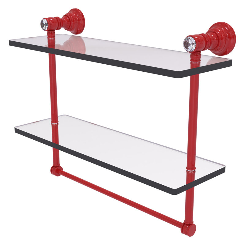 Tablette flottante 2 pièces Carolina, H 9,5 po x l 16 po x P 5,54 po, Rouge pompier
