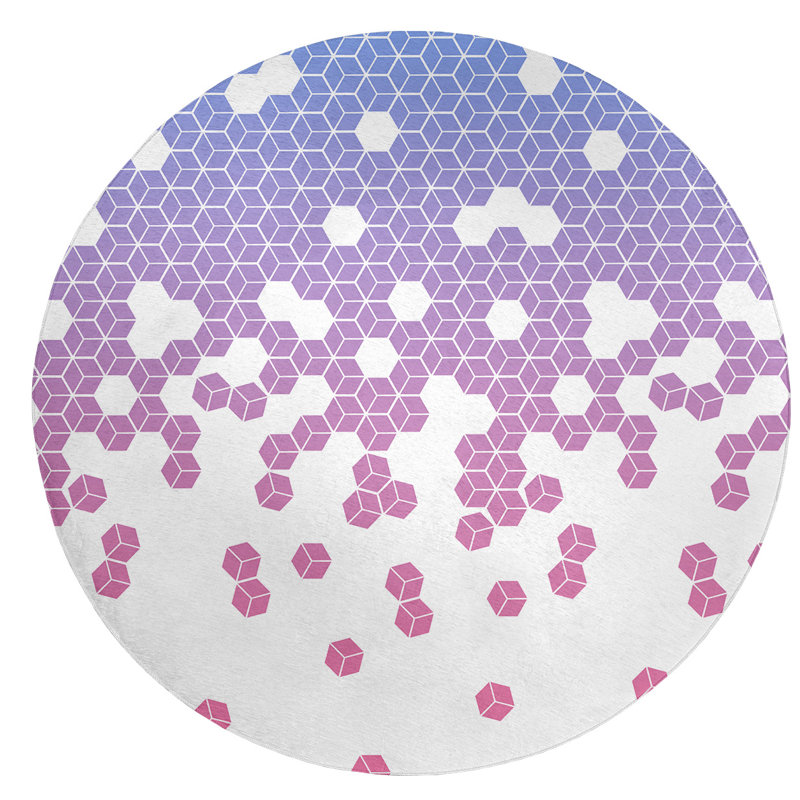 Chenille Polka Dots Indoor Rug, Round 5'