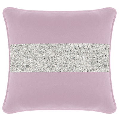 Coussin lumineux avec rayures strass - velours