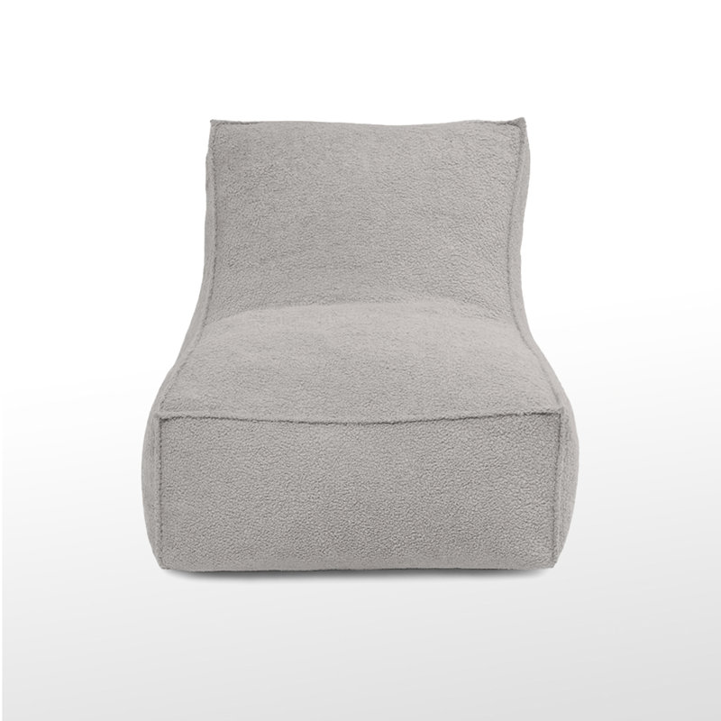 Studio Armless Indoor Bean Bag Lounger, Light Gray Chenille