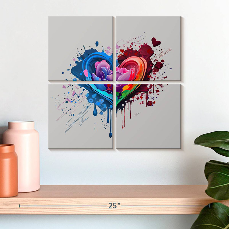 Hardie Heart-Shaped Textured Abstract, 18" H x 18" W