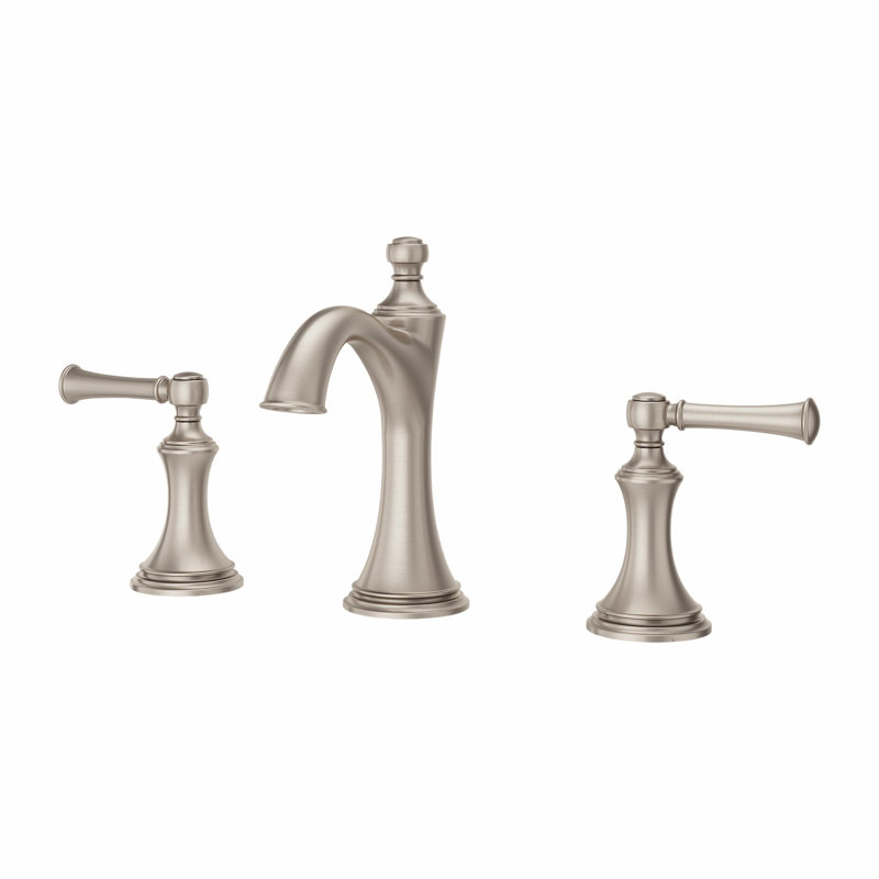 Robinet de salle de bain à large entraxe avec bonde Tisbury, Nickel brossé