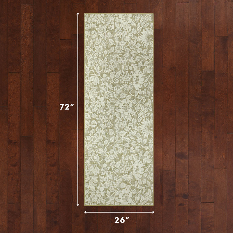 Laura Ashley Oastbrook Flowers Imagine Printed Chenille Rugs, Runner 2'2" x 6'