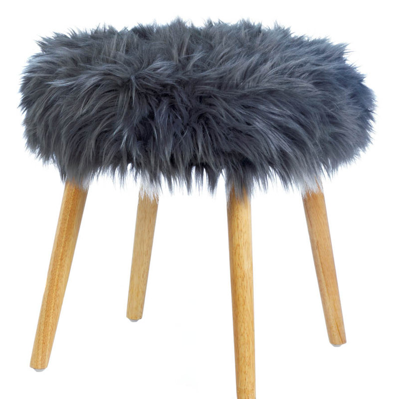 Manufactured Wood Accent Stool, Gray