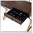 Coleen Vanity Desk With Mirror And Jewelry Tray, Walnut And Gold Finish, Spacious Storage For Cosmetics And Accessories