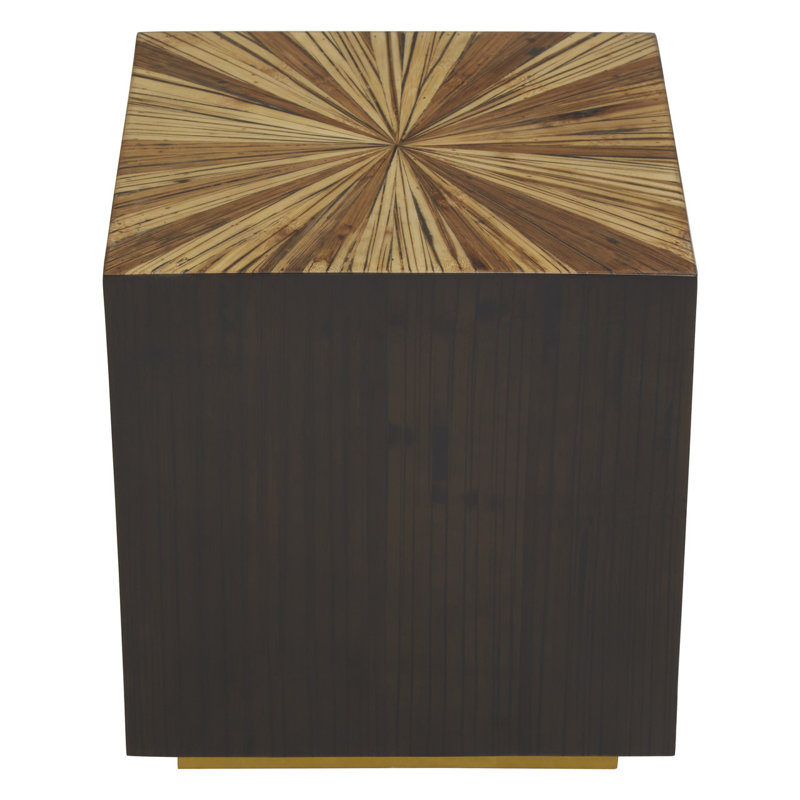 Xena Solid Wood Block End Table