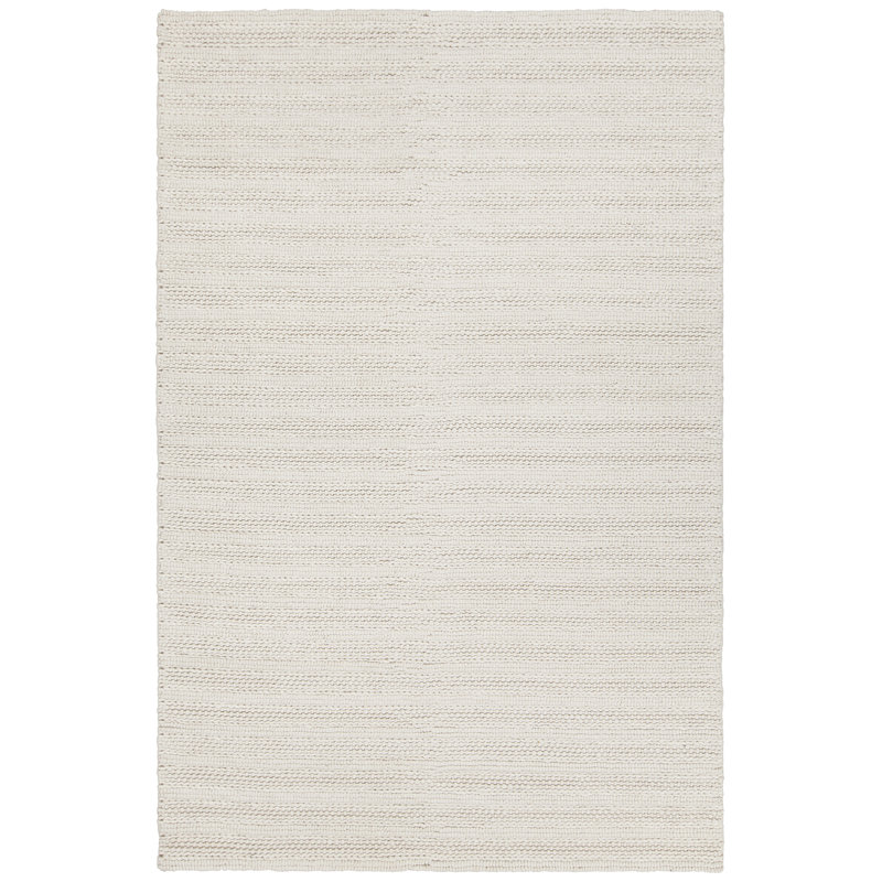 Tapis blanc tissé à la main Prickett, Rectangle 7 pi 9 po x 10 pi 6 po