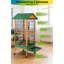 Cage à perroquet extra large avec support de jeu - Volière en fer forgé durable avec perchoirs, échelles, plateau amovible, toit imperméable, roulettes verrouillables - intérieur extérieur pour ara, cockatiel