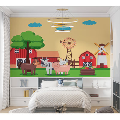 Premium Peel & Stick Wall Mural - Farm Animals