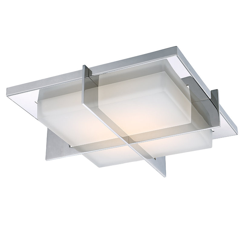 Razor 1 - Light LED Flush Mount, 3.25" H x 15.75" W x 15.75" D, 40 Watt, Stainless Steel