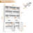 71" H Metal Bookcase With 2 Doors & 2 Drawers, Tall Storage Cabinet With Fixed Open Shelves For Home Office, Living Room, Modern Bookshelf, White