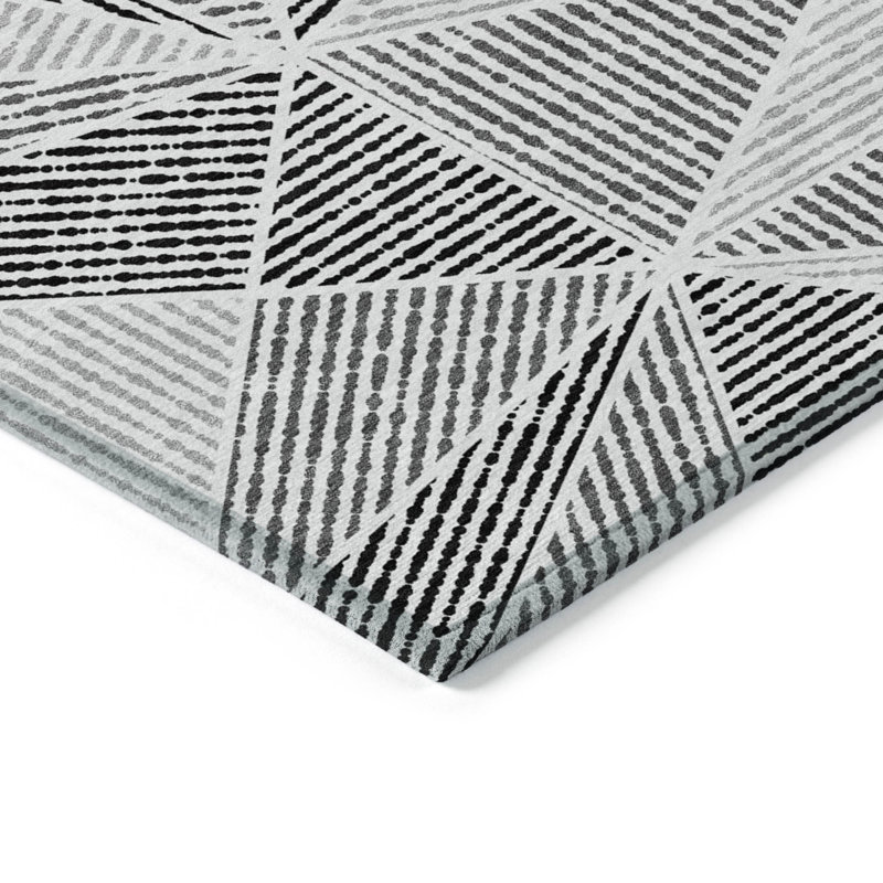 Tapis intérieur / extérieur en polyester tissé à la machine Itzayana, Tapis de couloir 2 pi 3 po x 7 pi 6 po