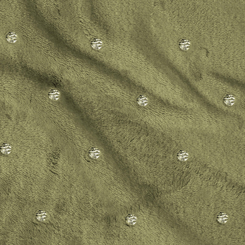 Superior Metallic Polka Dot Ultra-Plush 100% Polyester Fleece Blanket, Sage Polka Dot, King