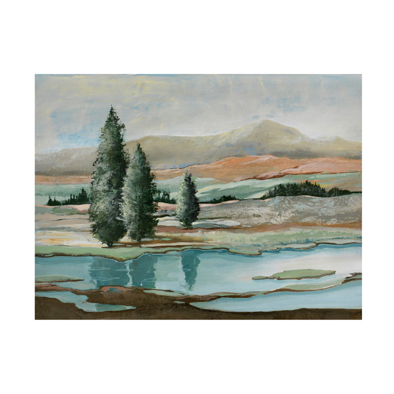 Art sur toile, "Bolle Max Maxx Trees Across The River", H 14 po x l 19 po
