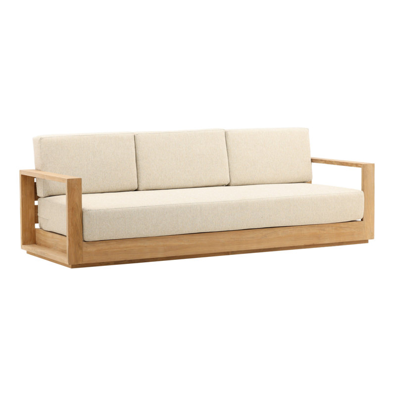 Darlene 94" Outdoor Olefin Patio Sofa, Sand