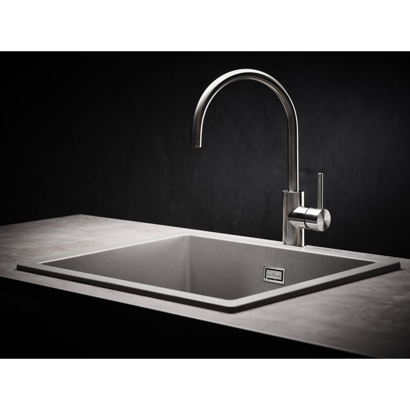 Amsterdam Single Bowl Inset Kitchen Sink, Grey