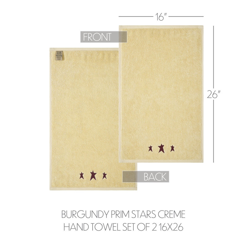 Ensemble de 2 essuie-mains Timeless Linens, Rouge / Crème