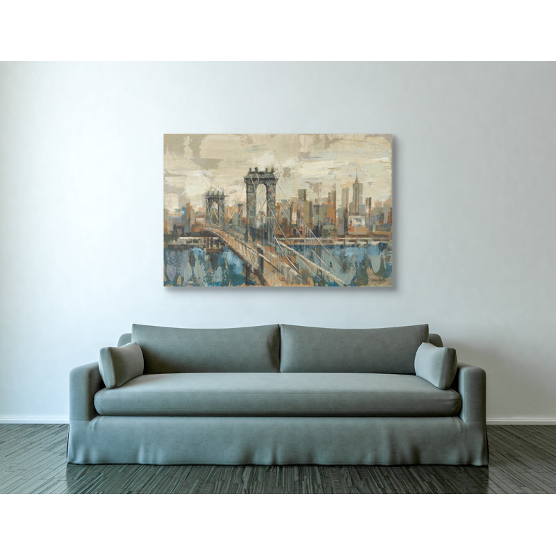 « new york view », reproduction de peinture à l’acrylique sur toile, 40 po x 60 po