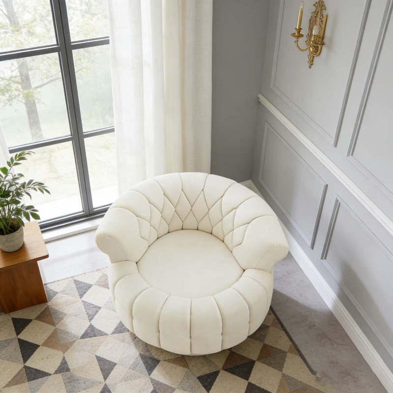 Fauteuil d'appoint pivotant, Beige