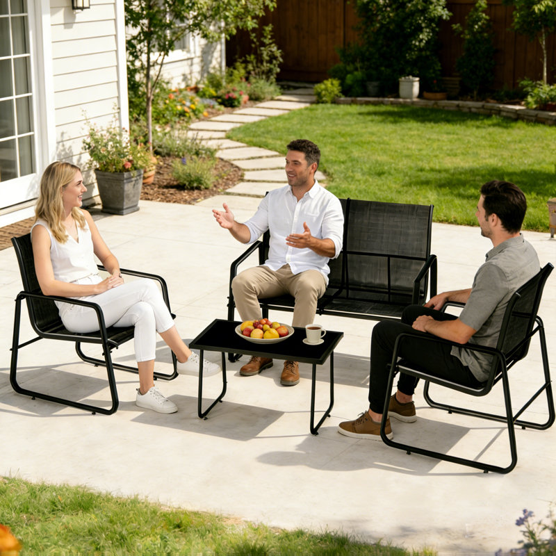 Outdoor Lounge Chair, Black