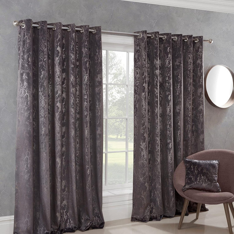 Tilden Room Darkening Curtain Pair, Charcoal, 116.84cm W x 137.16cm L