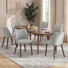 46.5cm H Fabric Upholstered Upholstered Back Side Chair in Light Grey