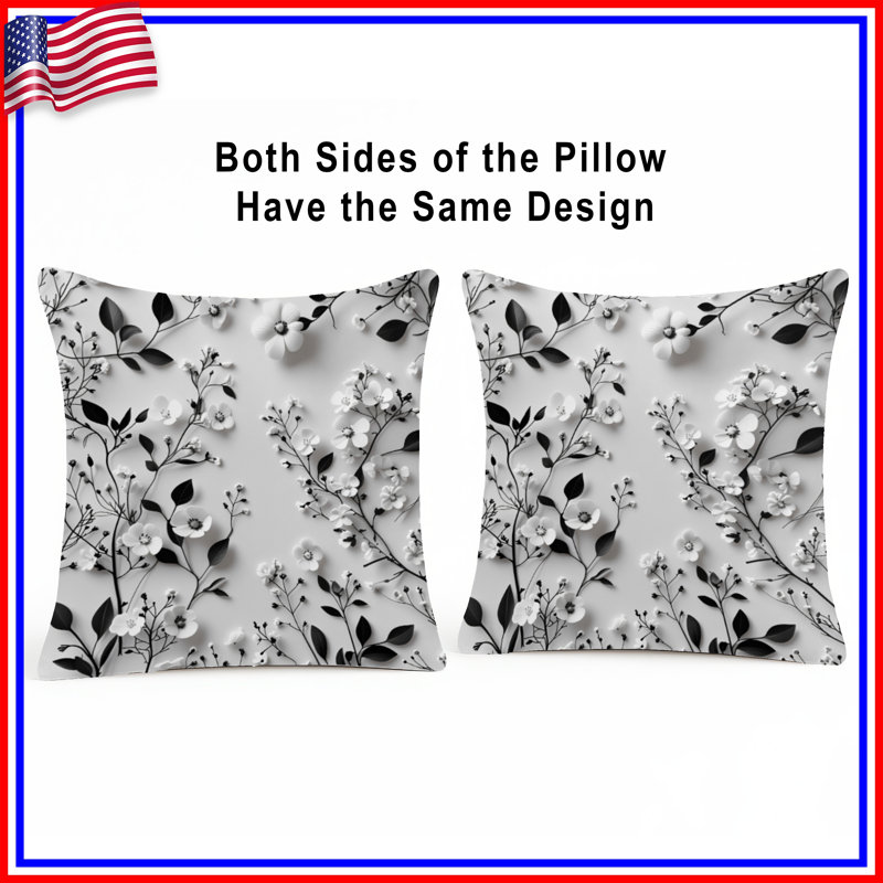 Coussin Floral, 16 x 16 inches