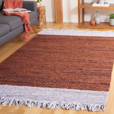 Tapis abstrait en cuir tissé à la main Keaun
