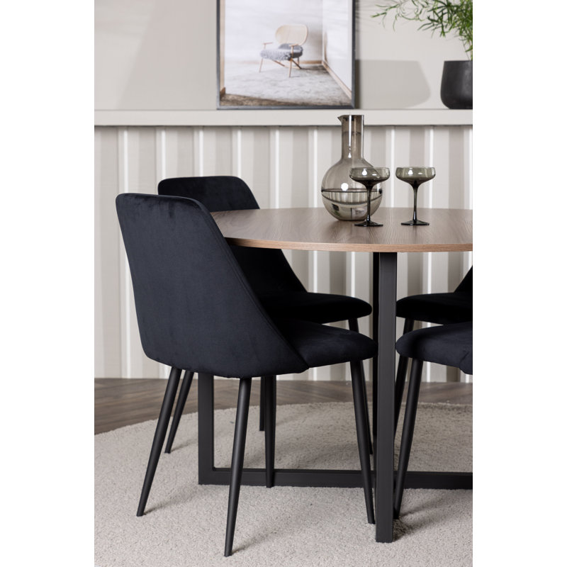 Vazquez 4 - Person Dining Set, Black, Black