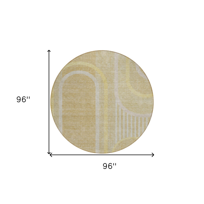 Tapis d'intérieur rond 8 po beige