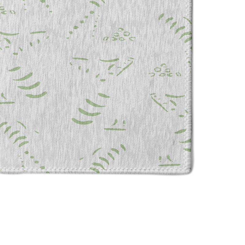 Tapis géométrique vert clair / gris, Rectangle 2 pi x 3 pi