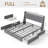 Full Upholstered Platform Bed Frame, Bed with 4 Storage Drawers, Charging Station (2 USB), LED Lights and Storage Headboard-1078970904