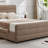 Braya Luxury Sleigh Bed With 2 Large Wood Drawers Storage,Taupe,King-1937042113-1937042111
