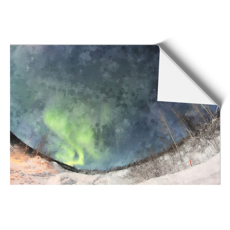 The Northern Lights Painting - Frameless Print, 21cm H x 30cm W x 0.1cm D
