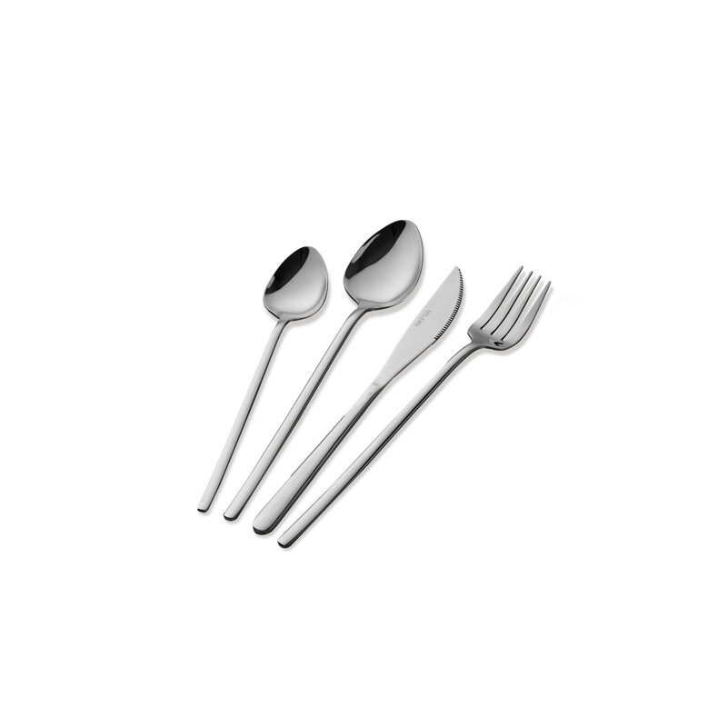 Ensemble de coutellerie de qualité supérieure 24 pièces, acier inoxydable argenté | 11,0 x 7,9 x 3,1 pouces | Durable, résistant à la rouille et lavable au lave-vaisselle | Parfait pour les repas de tous les jours et les occasions spéciales, design élégant pour votre table