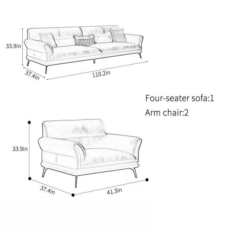 Ensemble de canapé de bureau moderne et luxueux et confortable