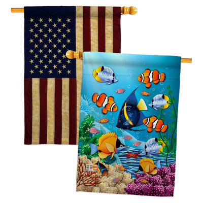 Drapeau de maison en polyester à 2 côtés 40 x 28 po