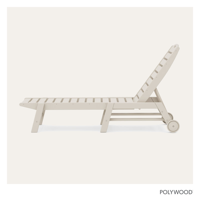 Lakeside POLYWOOD Nautical Chaise with Wheels, Sand