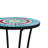 Australis Stunning Side Table With Shelf For Patio, Blue+Black Ceramic Tile, Iron Base, 14"X21.23", Versatile And Practical Blue Black Tile Shelf, Frame, 14" Diameter, 21.23" Tall, Space Design