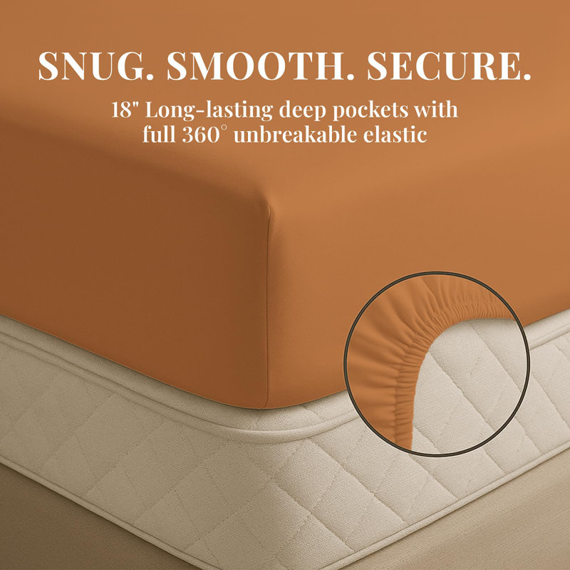 Premium Rayon From Bamboo Blend Sheet Set With Deep Pockets, Cooling and Breathable, King Sheet Set with 4 Pillowcases