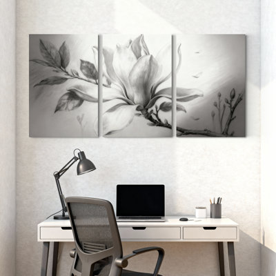 Ensemble de 3 impressions sur toile Magnolia