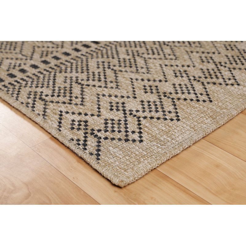 Tapis intérieur / extérieur tissé à la machine Dharminder, Rectangle 7 pi 10 po x 10 pi