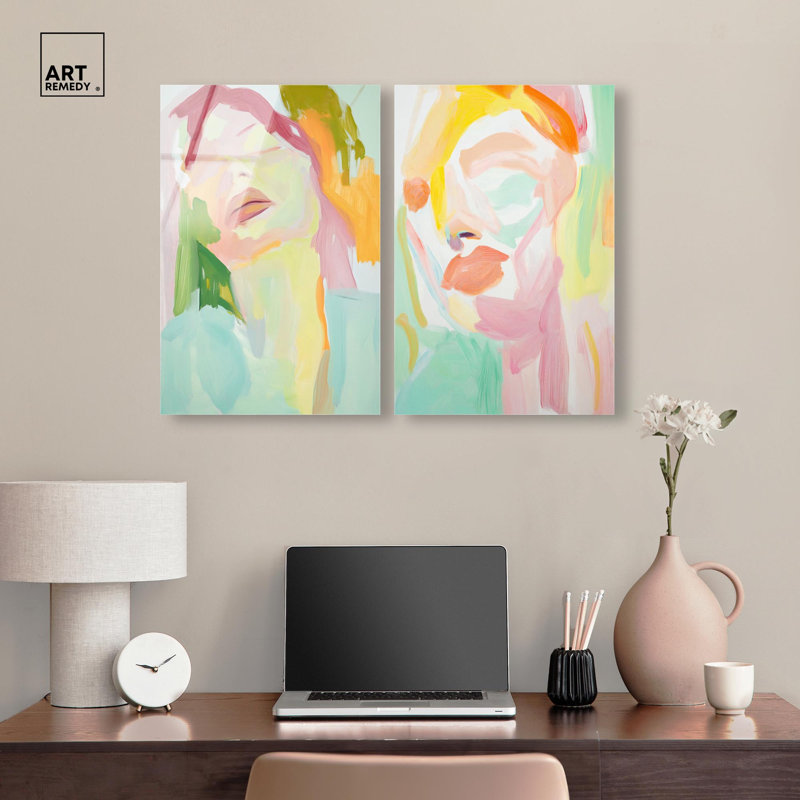 «Hues of Emotion», ensemble de décorations murales abstraites à motif acrylique par Art Remedy, prêt à accrocher, 16 x 24