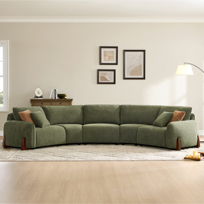 Canapé modulaire rembourré d'angle rembourré avec pieds en bois massif