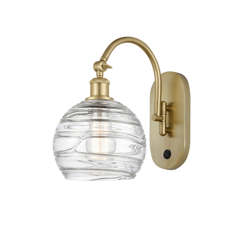 Essex Swing Arm Sconce, LED, 13.75" H x 8" W x 14" D, Satin Gold