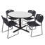 Table ronde Regence Cain et 4 chaises empilables Zeng-73412199-73412202